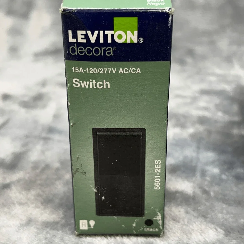 6x Leviton Decora Single Pole Rocker Switch 5601-2ES 15A 120V Black